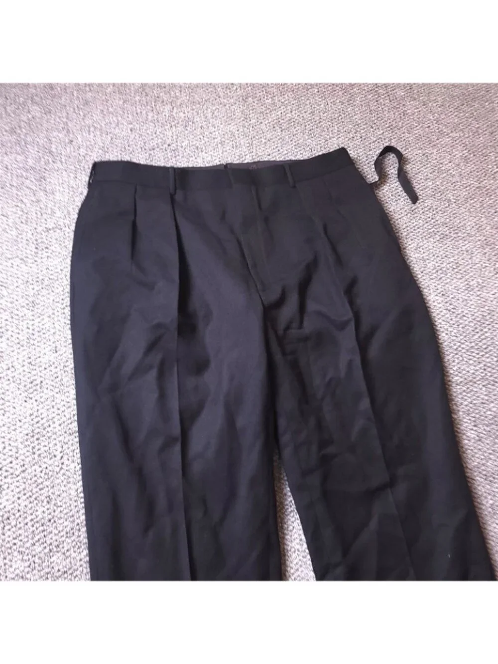 Vintage Polo Ralph Lauren Pants Mens 40R 32L Wool Dress Black Pleated Italy
